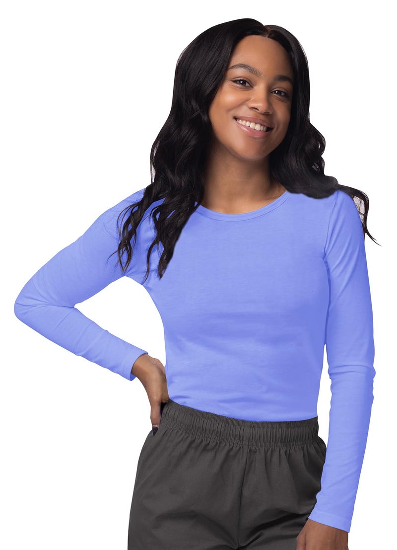 Sivvan Scrubs for Women - Long Sleeve Comfort Underscrub Tee - S8500 - Ceil Blue - XL - Image 1